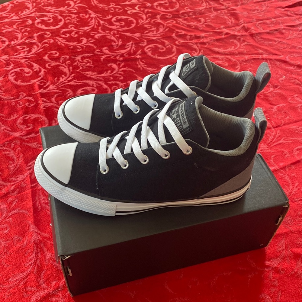 Black and grey converse